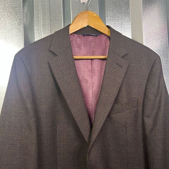 Ralph Lauren Men's 2 Button Wool Blazer Brown Check Size 40 R Business Classic - Picture 2 of 13